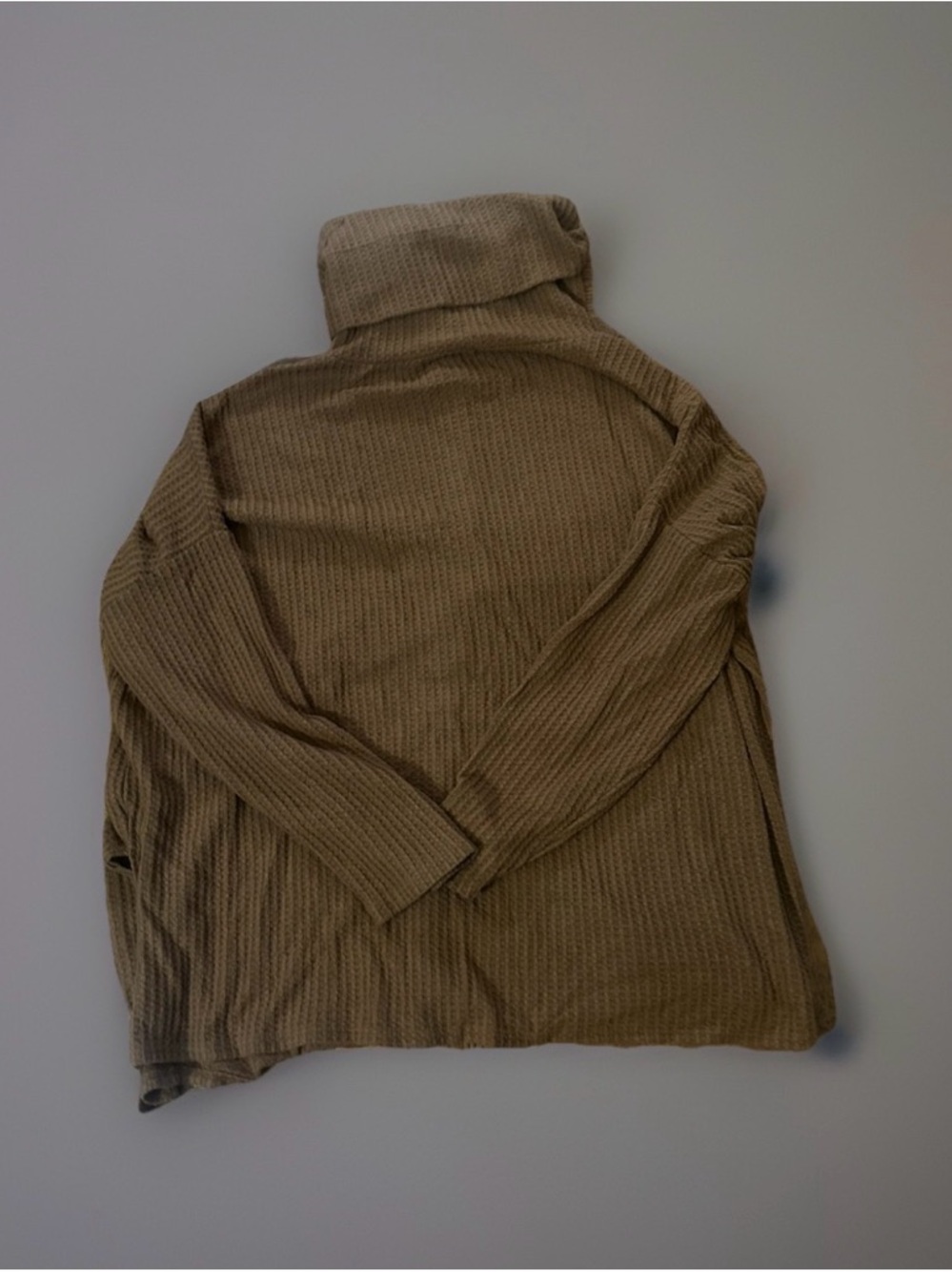 Zenana Cozy Ribbed Oversized Turtleneck Sweater in Lt Brown Sz 1X